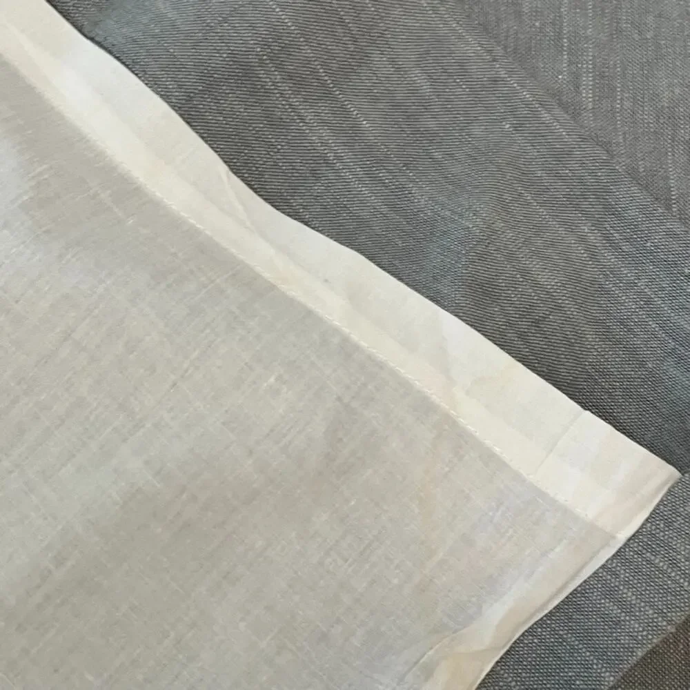 2 Pottery Barn Gray Blackout Lining Curtain Panels 50x84 Linen Blend